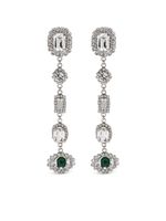 Alessandra Rich boucles d'oreilles pendantes serties de cristaux - Argent