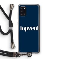 Topvent Navy: Samsung Galaxy A31 Transparant Hoesje met koord Topvent Navy: Samsung Galaxy A31 Transparant Hoesje met koord