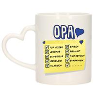 Cadeau koffie/thee mok voor Opa - blauw - de leukste Opa briefje - keramiek - 300 ml - thumbnail