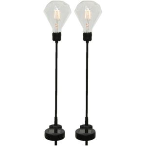 Set van 2x stuks solar tuinlampen/prikspots op zonne-energie 86 cm - Prikspotjes