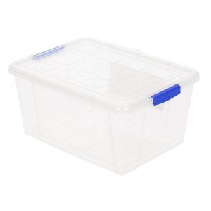 6x Opslagbakjes/organizers met deksel 1 liter 16 cm transparant