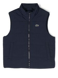 Lacoste Kids gilet matelassé à patch logo - Bleu