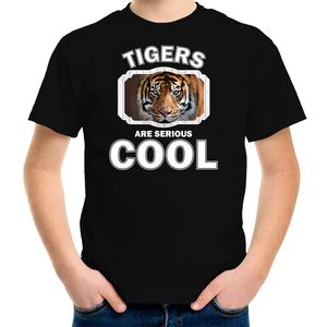 T-shirt tigers are serious cool zwart kinderen - tijgers/ tijger shirt XL (158-164)  -