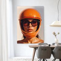 Urban Cotton Wandkleed 'Hermes Helmet' 145 x 190cm in Frame - black