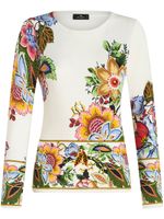 ETRO pull en soie mélangée à fleurs - Blanc - thumbnail