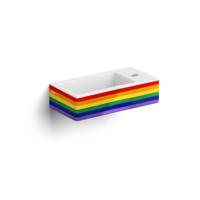 Clou Flush 3 fontein - 36x18x9cm - keramiek - 1 kraangat rechts - glans regenboog (multi) CL/03.69030