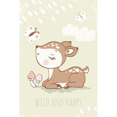 Sweet Home fleece plaid Deer 100 x 150 cm