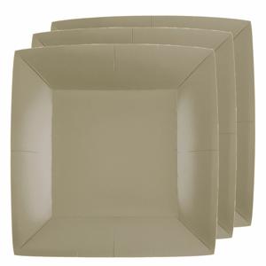 10x stuks feest gebaksbordjes taupe/beige - karton - 18 cm - vierkant