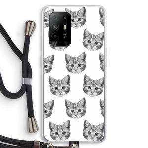 Kitten: Oppo A95 5G Transparant Hoesje met koord