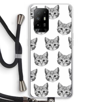 Kitten: Oppo A95 5G Transparant Hoesje met koord