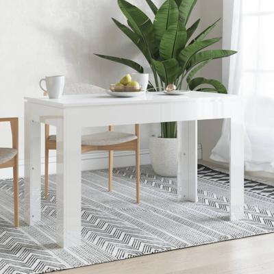 Eettafel 120x60x76 cm spaanplaat hoogglans wit