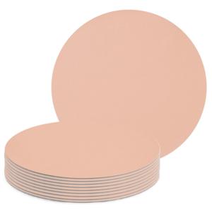 Placemats - 10x - lederlook - zalm roze - rond - 38 cm - tafel dekken - onderleggers