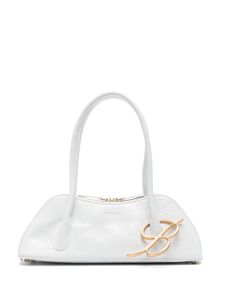 Blumarine sac porté épaule en cuir à plaque logo - Blanc