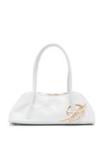 Blumarine sac porté épaule en cuir à plaque logo - Blanc