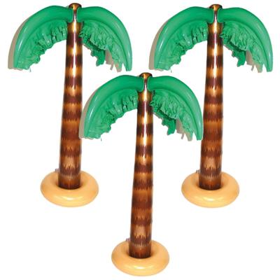 Opblaasbare kleine palmboom - 3x stuks - 90 cm - Tropische Hawaii thema - decoraties/versieringen
