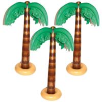 Opblaasbare kleine palmboom - 3x stuks - 90 cm - Tropische Hawaii thema - decoraties/versieringen