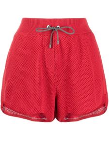 Brunello Cucinelli short en maille à lien de resserrage - Rouge