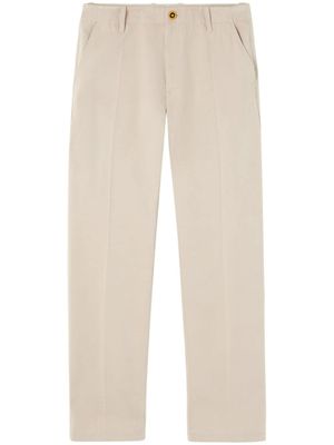 Versace pantalon droit à logo brodé - Tons neutres