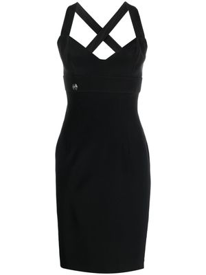 Philipp Plein robe courte en soie - Noir