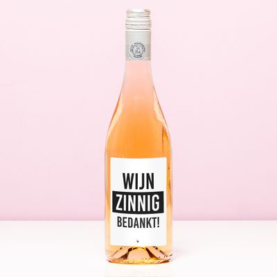 Wijnfles Wijnzinnig bedankt - Rosé (Blush Rosé)
