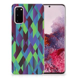 Samsung Galaxy S20 TPU Hoesje Abstract Green Blue