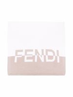 Fendi Kids couverture bicolore à logo imprimé - Tons neutres