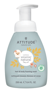 Attitude Oatmeal Sensitive Natural Baby Care Hair & Body Natural Foaming Wash