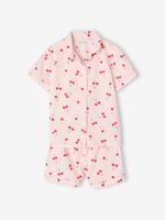 Pyjama voor meisjes in popeline Cherry lichtroze Pyjama voor meisjes in popeline Cherry lichtroze