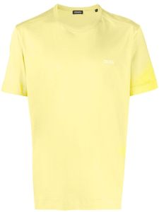 Zegna t-shirt à logo brodé - Jaune