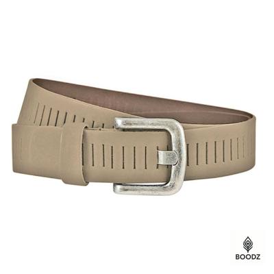 Boodz Leren Gleufjes Riem 4 cm Taupe