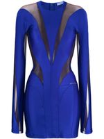 Mugler robe courte à empiècement en mesh - Bleu Mugler robe courte à empiècement en mesh - Bleu