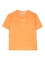MSGM Kids t-shirt en coton à logo imprimé - Orange