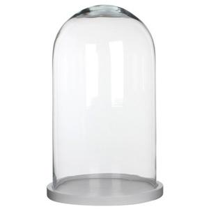 Mica Decorations Stolp Hella - glas en wit eikenhout - 23 x 38 cm