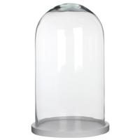 Mica Decorations Stolp Hella - glas en wit eikenhout - 23 x 38 cm