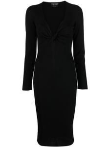 TOM FORD robe en maille à col v - Noir