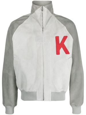 Kenzo veste bomber colour block à logo imprimé - Gris