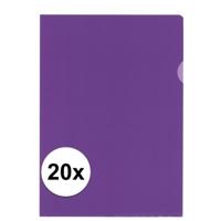 Kangaro Insteekmapjes - 20x stuks - paars - A4 formaat - 21 x 30 cm - antistatisch
