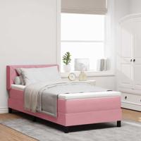 Boxspringbed met Matras Zwart 100x200 cm Fluweel Roze