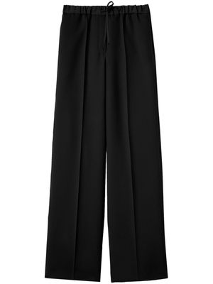 Jil Sander pantalon droit en laine à lien de resserrage - Noir
