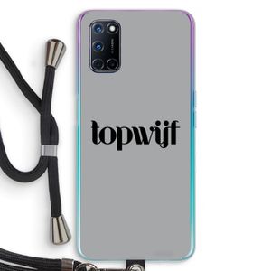 Topwijf Grijs Zwart: Oppo A92 Transparant Hoesje met koord