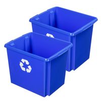 Sunware Opslagbox - 2 stuks - kunststof 45 liter blauw 45 x 36 x 36 cm - Opbergbox - thumbnail