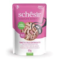 SCHESIR in jelly Tuna and chicken with ham - nat kattenvoer - 85 g