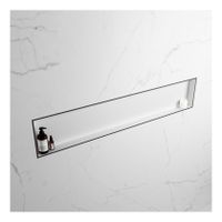 Wandnis Solid Surface Easy | In- en opbouw | 150x30x8 cm | 1 vak | DarkGrey/Talc