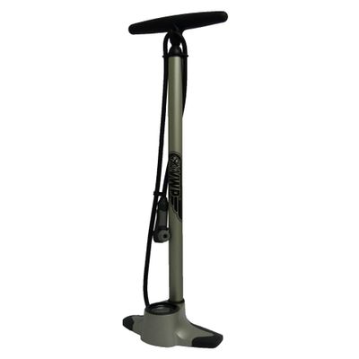 VWP vloerpomp met drukmeter staal gf-12 zilver