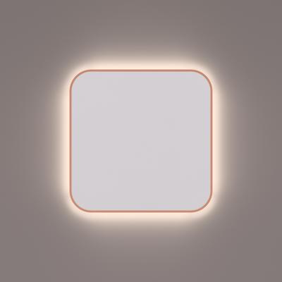 Toiletspiegel Hipp Design SPM T06 Rechthoek 35x35 cm Met Afgeronde Hoeken En Verlichting Koper