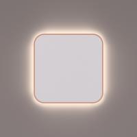 Toiletspiegel Hipp Design SPM T06 Rechthoek 35x35 cm Met Afgeronde Hoeken En Verlichting Koper