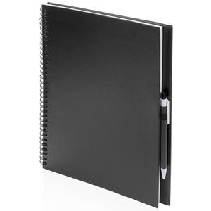 Schetsboek/tekenboek zwart A4 formaat 80 vellen inclusief pen   -