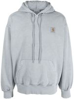 Carhartt WIP logo-patch drawstring cotton hoodie - Gris