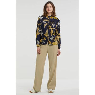 ONLY blouse ONLPALM met bladprint marine/multi