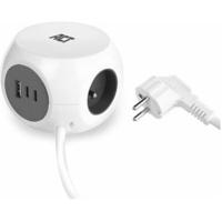 ACT AC2425 power uitbreiding 1,5 m 3 AC-uitgang(en) Binnen Wit